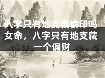 八字只有地支藏偏印吗女命，八字只有地支藏一个偏财