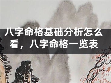 八字命格基础分析怎么看,八字命格一览表