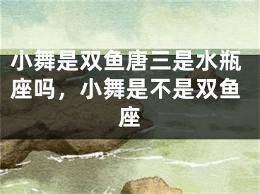 小舞是双鱼唐三是水瓶座吗,小舞是不是双鱼座