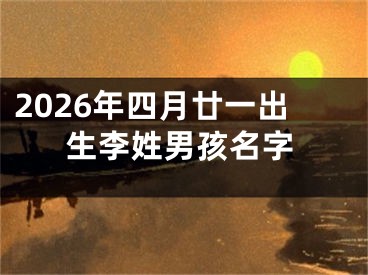 2026年四月廿一出生李姓男孩名字