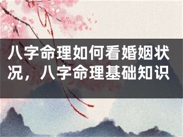 八字命理如何看婚姻状况,八字命理基础知识
