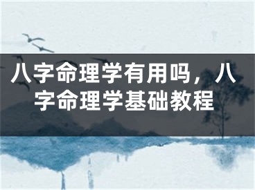 八字命理学有用吗,八字命理学基础教程