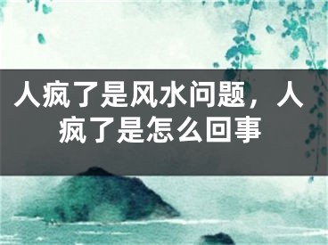 人疯了是风水问题，人疯了是怎么回事