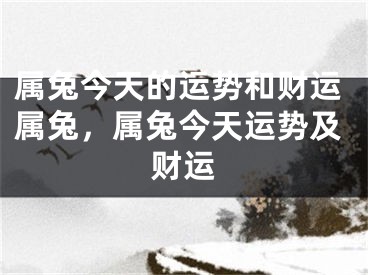 属兔今天的运势和财运属兔,属兔今天运势及财运