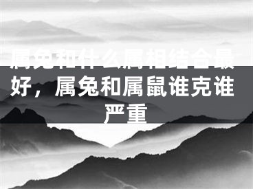 属兔和什么属相结合最好，属兔和属鼠谁克谁严重
