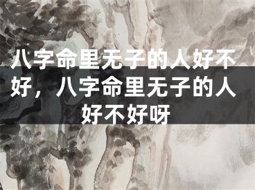 八字命里无子的人好不好，八字命里无子的人好不好呀