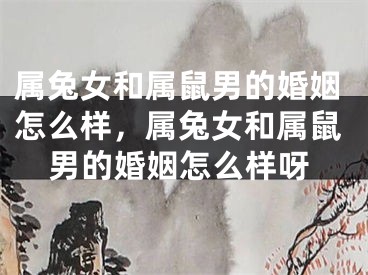 属兔女和属鼠男的婚姻怎么样，属兔女和属鼠男的婚姻怎么样呀
