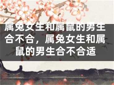 属兔女生和属鼠的男生合不合,属兔女生和属鼠的男生合不合适