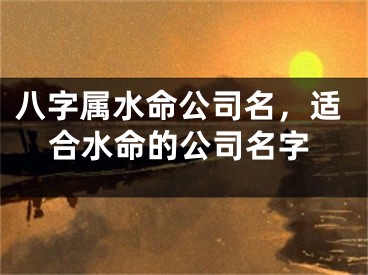 八字属水命公司名,适合水命的公司名字