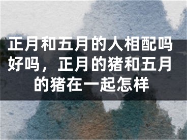 正月和五月的人相配吗好吗,正月的猪和五月的猪在一起怎样