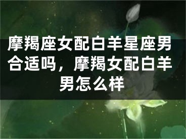 摩羯座女配白羊星座男合适吗,摩羯女配白羊男怎么样