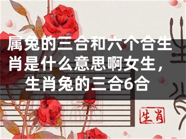 属兔的三合和六个合生肖是什么意思啊女生，生肖兔的三合6合