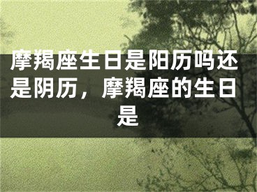 摩羯座生日是阳历吗还是阴历,摩羯座的生日是