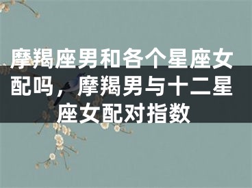 摩羯座男和各个星座女配吗,摩羯男与十二星座女配对指数