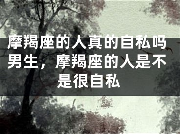 摩羯座的人真的自私吗男生，摩羯座的人是不是很自私