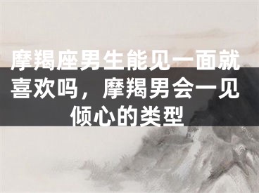 摩羯座男生能见一面就喜欢吗，摩羯男会一见倾心的类型
