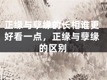 正缘与孽缘的长相谁更好看一点,正缘与孽缘的区别