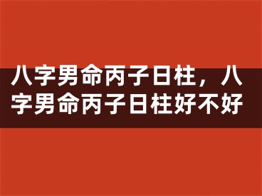 八字男命丙子日柱，八字男命丙子日柱好不好