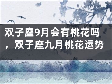 双子座9月会有桃花吗,双子座九月桃花运势