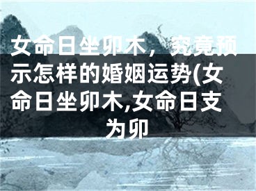 女命日坐卯木,究竟预示怎样的婚姻运势(女命日坐卯木,女命日支为卯