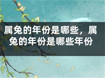 属兔的年份是哪些,属兔的年份是哪些年份