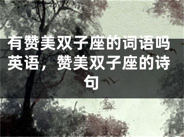 有赞美双子座的词语吗英语,赞美双子座的诗句