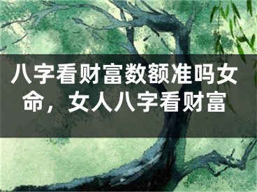 八字看财富数额准吗女命，女人八字看财富