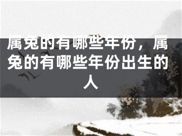 属兔的有哪些年份,属兔的有哪些年份出生的人