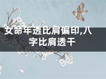 女命年透比肩偏印,八字比肩透干