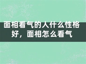 面相看气的人什么性格好,面相怎么看气