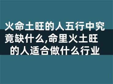 火命土旺的人五行中究竟缺什么,命里火土旺的人适合做什么行业