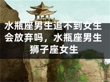 水瓶座男生追不到女生会放弃吗,水瓶座男生狮子座女生