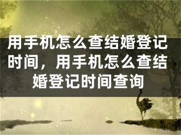 用手机怎么查结婚登记时间,用手机怎么查结婚登记时间查询