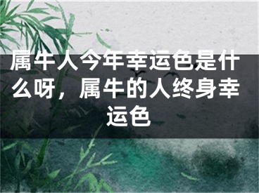 属牛人今年幸运色是什么呀,属牛的人终身幸运色