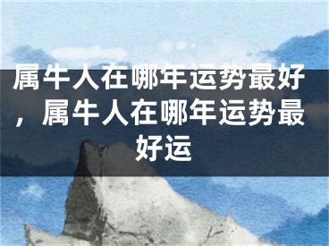 属牛人在哪年运势最好,属牛人在哪年运势最好运