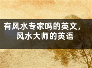有风水专家吗的英文，风水大师的英语