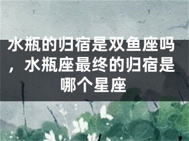 水瓶的归宿是双鱼座吗,水瓶座最终的归宿是哪个星座