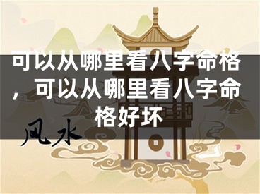 可以从哪里看八字命格,可以从哪里看八字命格好坏