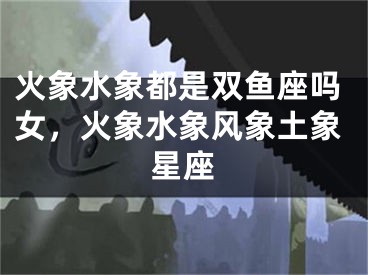 火象水象都是双鱼座吗女,火象水象风象土象星座