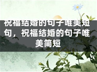 祝福结婚的句子唯美短句,祝福结婚的句子唯美简短