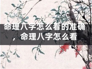 命理八字怎么看的准确,命理八字怎么看