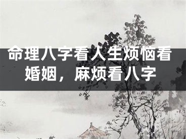 命理八字看人生烦恼看婚姻,麻烦看八字