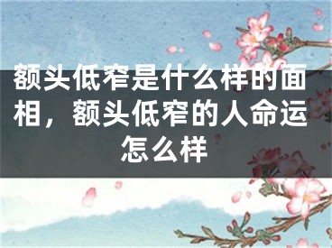 额头低窄是什么样的面相,额头低窄的人命运怎么样