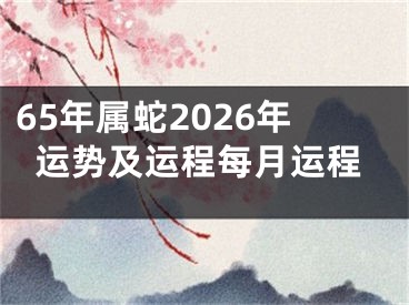 65年属蛇2026年运势及运程每月运程