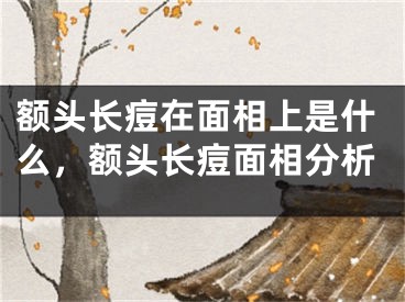 额头长痘在面相上是什么，额头长痘面相分析