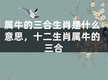 属牛的三合生肖是什么意思,十二生肖属牛的三合