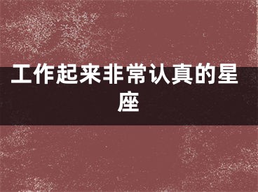 工作起来非常认真的星座