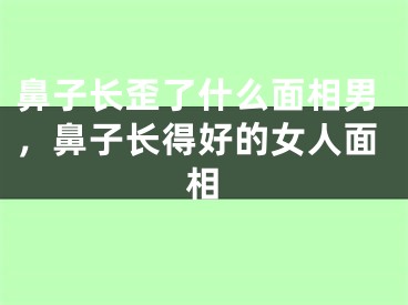 鼻子长歪了什么面相男,鼻子长得好的女人面相