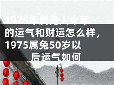 1975年属兔人今年的运气和财运怎么样,1975属兔50岁以后运气如何