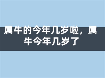 属牛的今年几岁啦,属牛今年几岁了